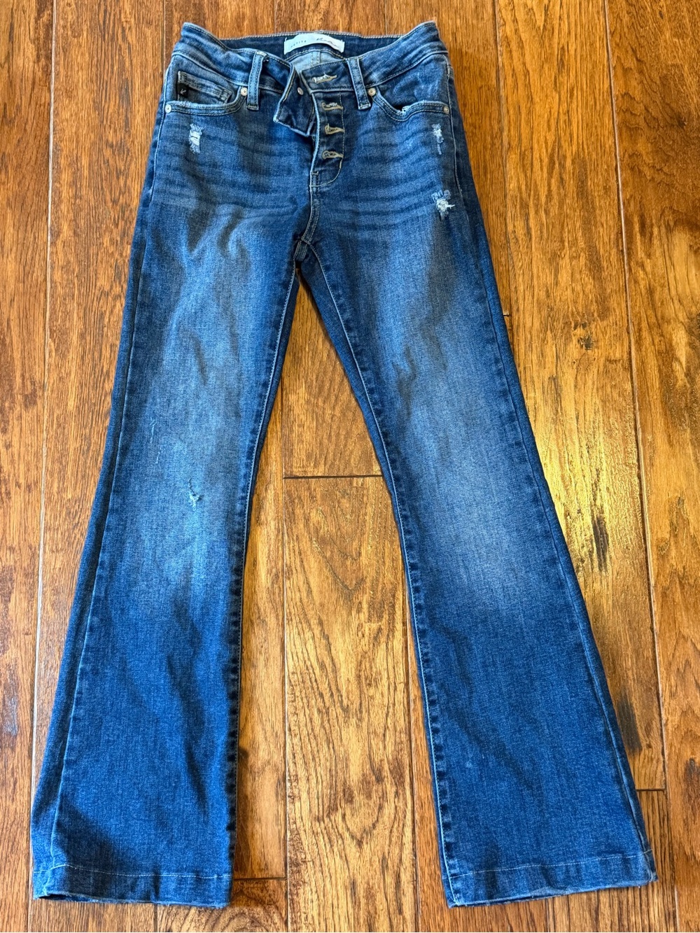 KanCan Women's Dark Blue Flare Jeans with Button fly Sz 1 / 24